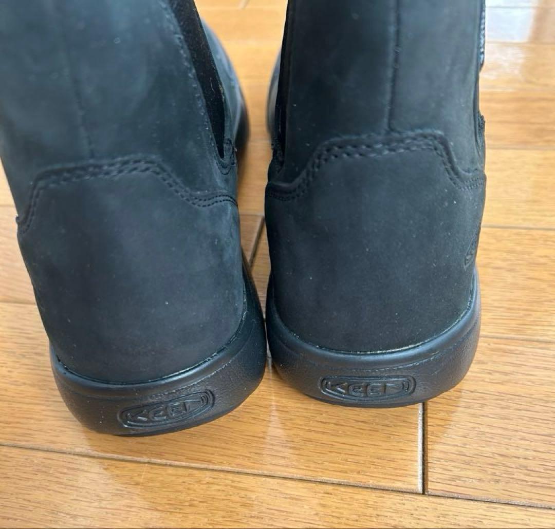 KEEN エレナチェルシー WP サイドゴアブーツ 黒 防水 24cm
