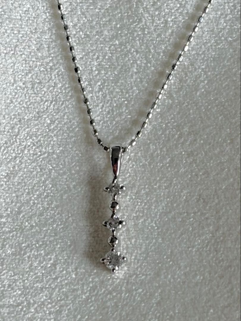 festaria(フェスタリア) K10WG ダイヤモンドネックレス