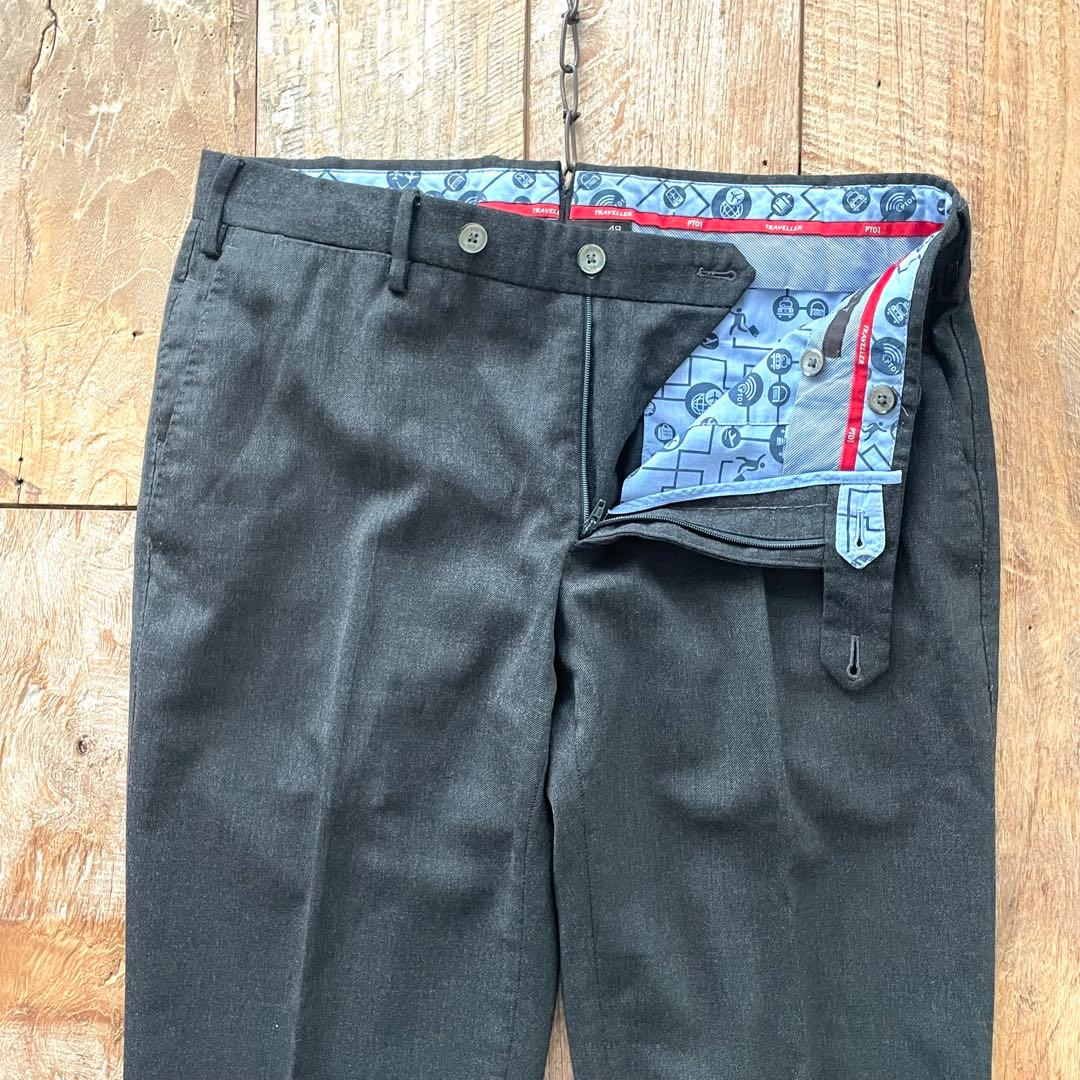 【美品】PT01 EVO FIT テーパード ウール スラックス パンツ 48
