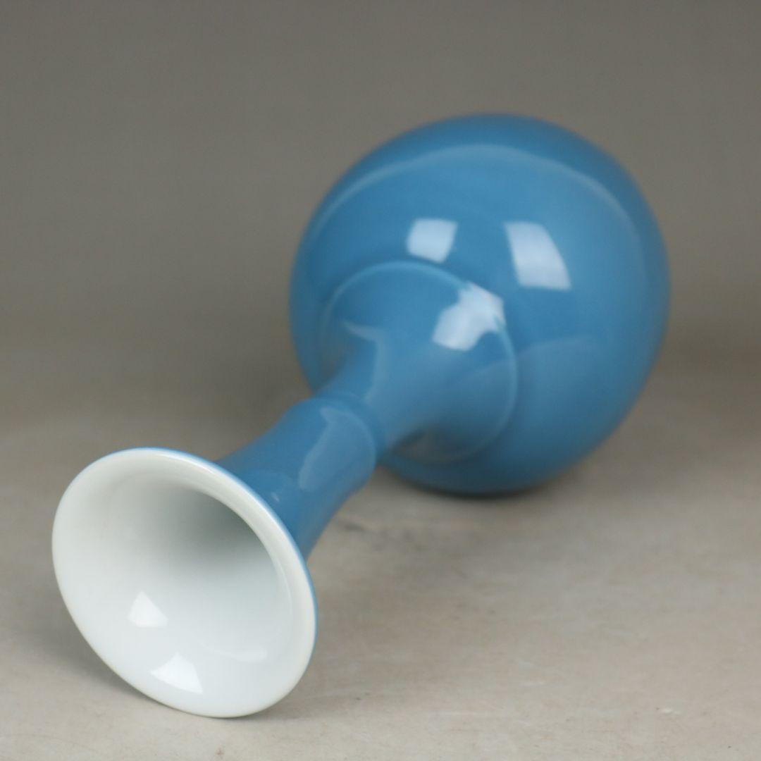 天青釉賞瓶  景徳鎮 陶磁器 装飾品 現代工芸品  美術品 置物