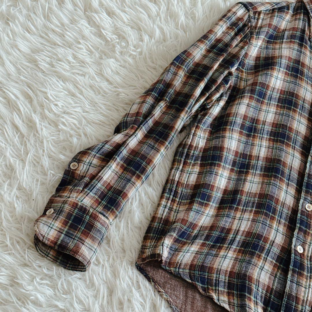 現行タグ✨45R ダブルガーゼシャツ ワンポイントR刺繍 2サイズ チェック