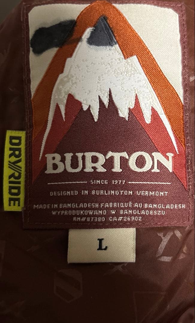 BURTON レッド フード付きジャケット L