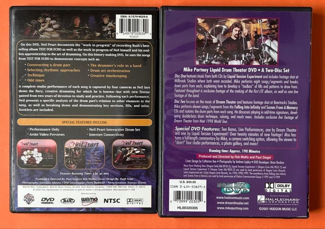 Neil Peart & Mike Portnoy DVD２個　セット 輸入盤