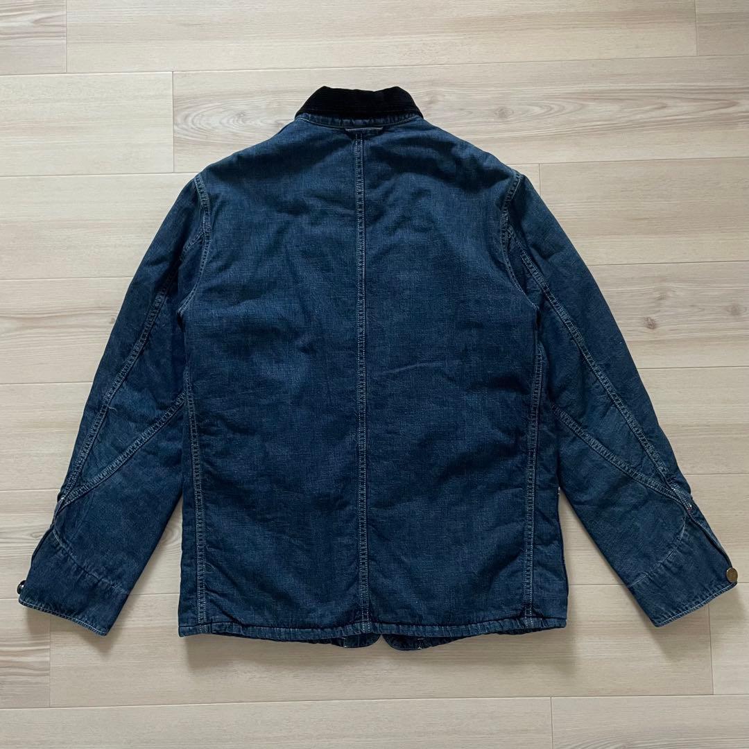 雰囲気良◆BLUEBLUE デニムカバーオール コーデュロイ襟 サイズ3 HRM