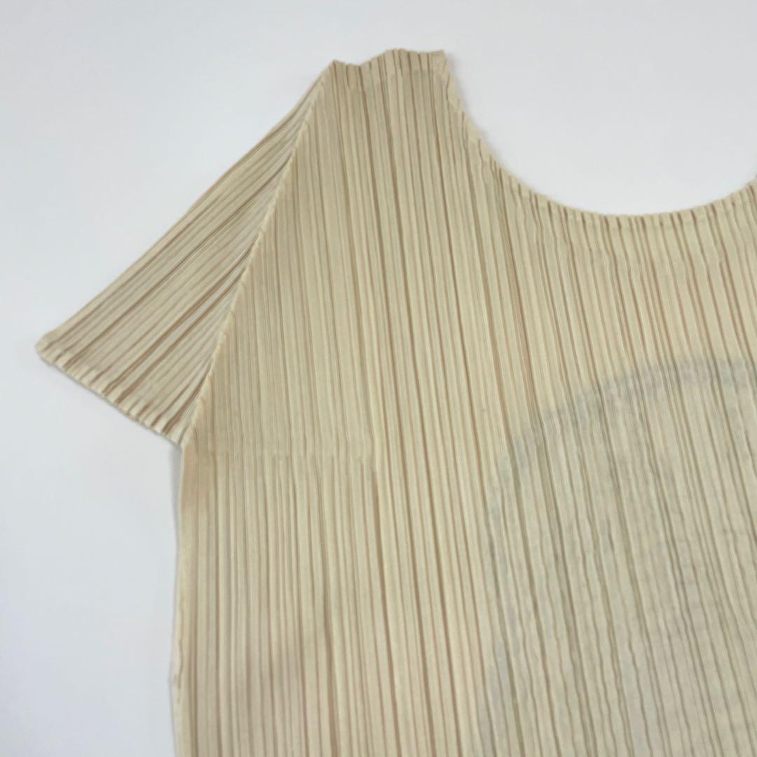 d*9様 プリーツプリーズ イッセイミヤケ 立体 半袖 カットソー ゼブラ アニ