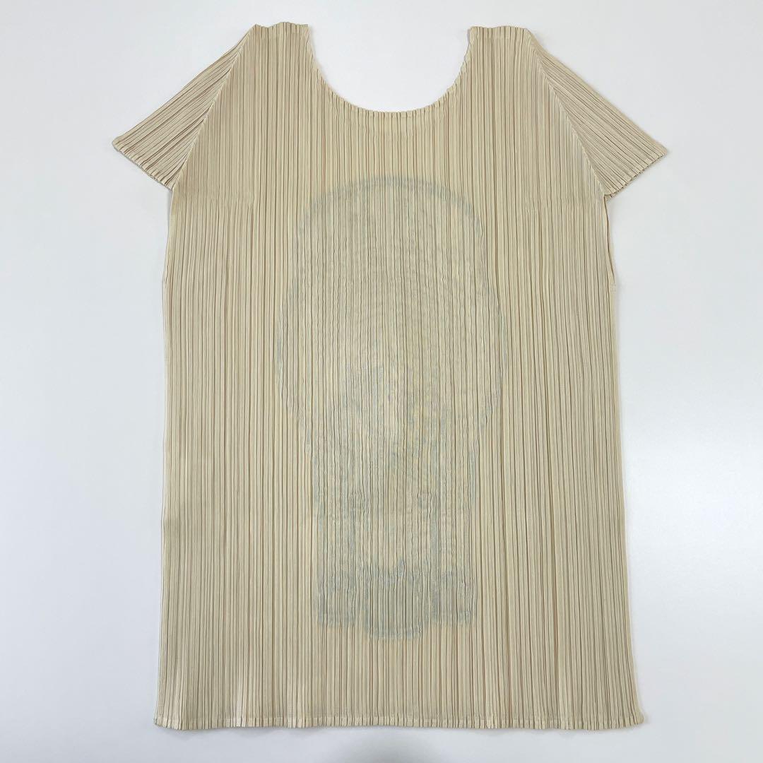 d*9様 プリーツプリーズ イッセイミヤケ 立体 半袖 カットソー ゼブラ アニ