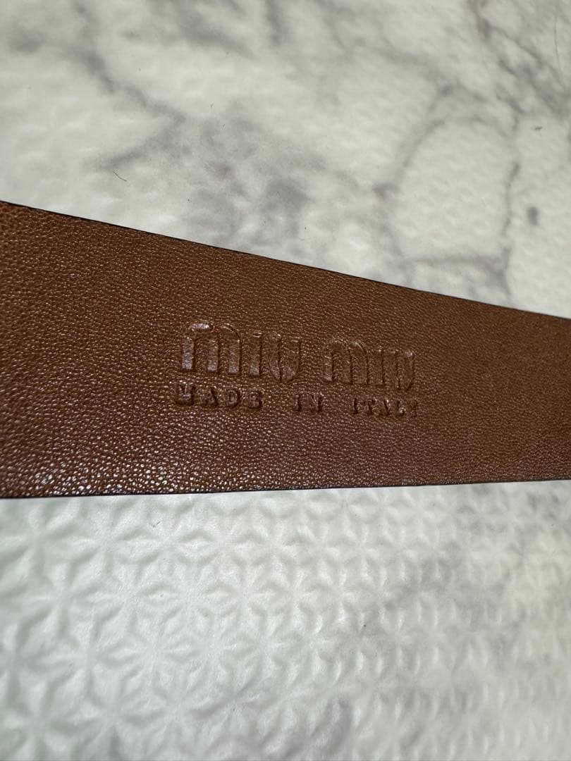 miu miu ブラウン ベルト 75