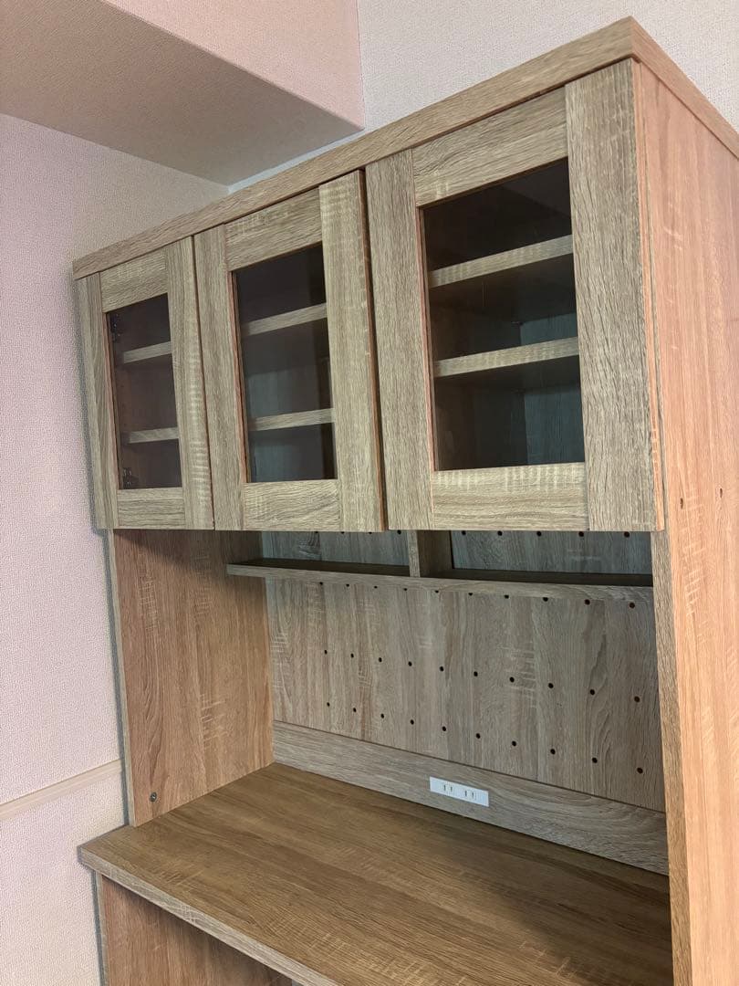 LOWYA【送料込み】 【コンセント付き】食器棚 幅90cm