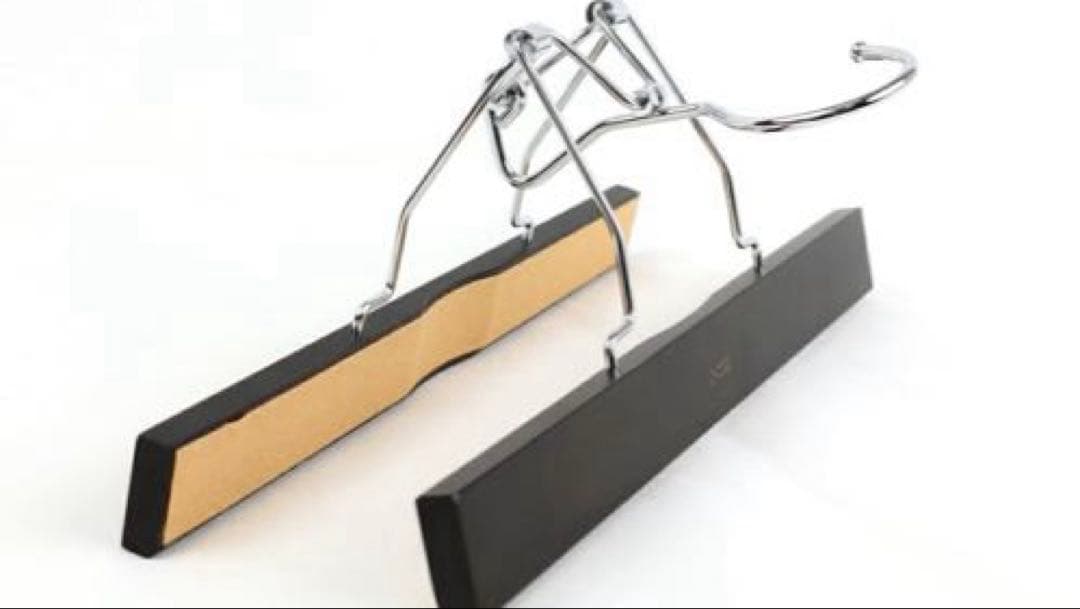 ナカタハンガー　木製ズボン吊りハンガー４本セット