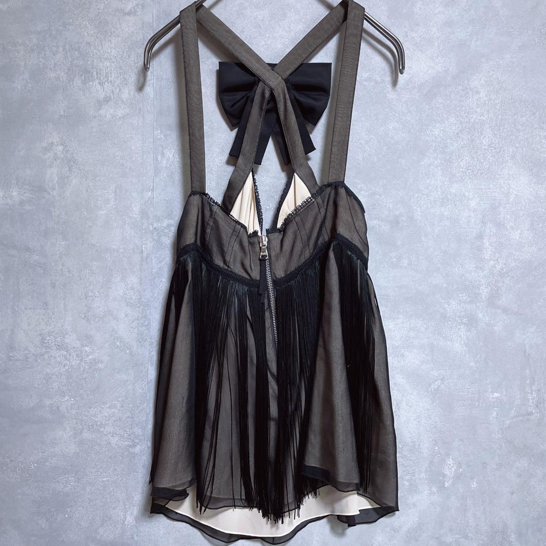 【タグ付き】ドルチェ＆ガッバーナ　ブラックタッセル　シルク　ボウディテール