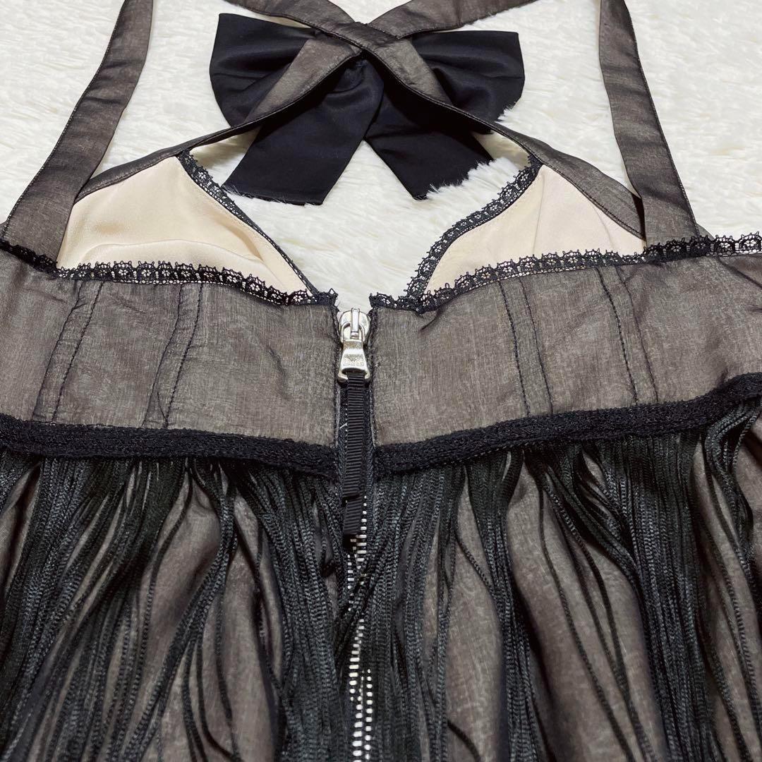 【タグ付き】ドルチェ＆ガッバーナ　ブラックタッセル　シルク　ボウディテール