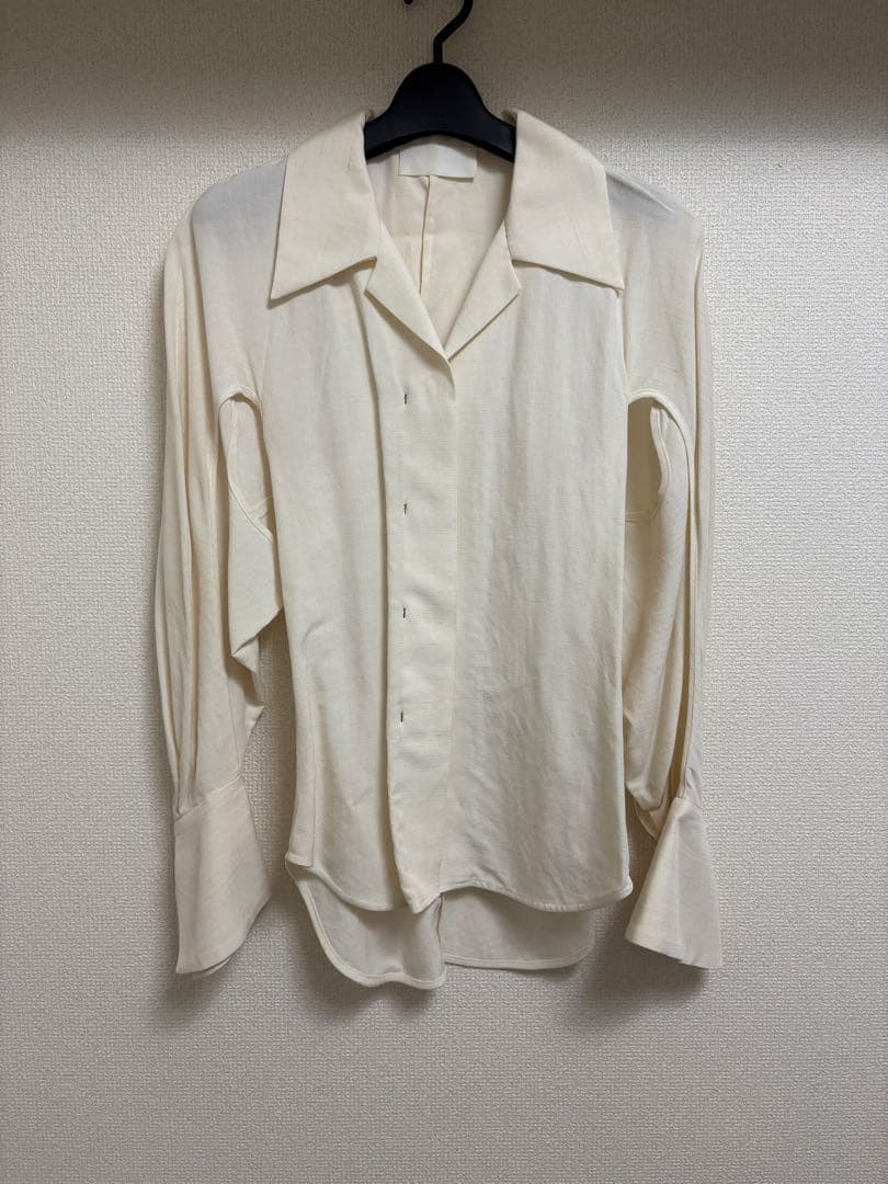 Mame Kurogouchi ViscoseHempRoundShirt 白2