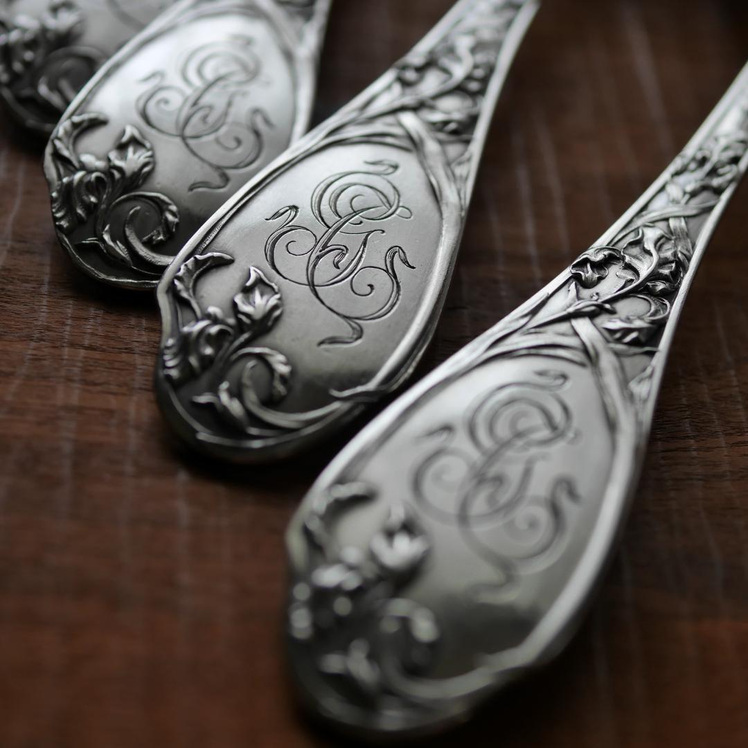 ◆PUIFORCAT◆ピュイフォルカ◆アイリス◆純銀カトラリー2客セット◆