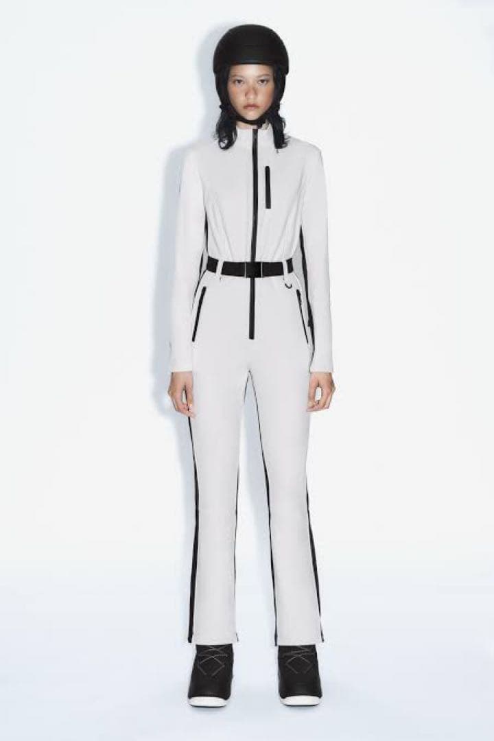 【1回のみ着用】ZARAホワイト フルボディスーツ スキーウェアS