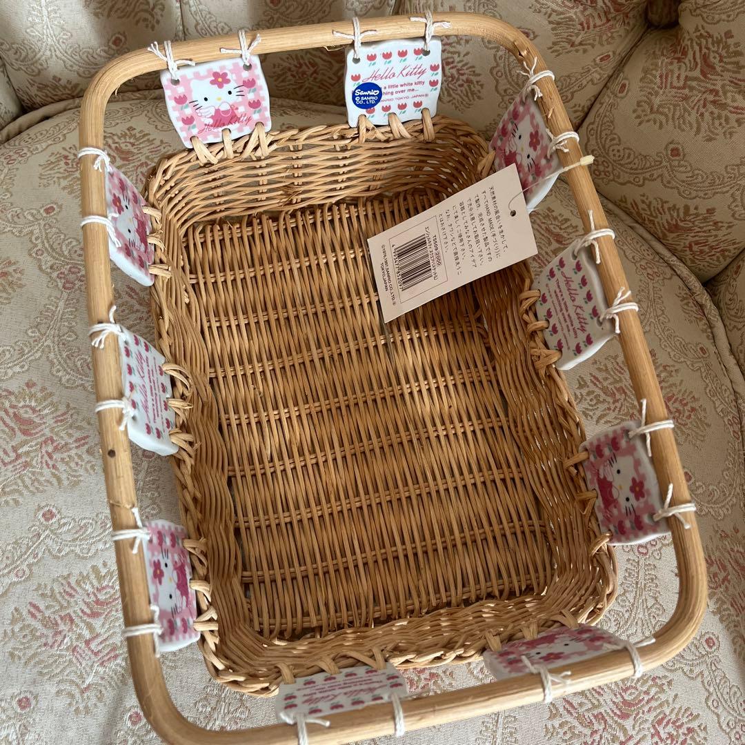 レトロ☆未使用☆タグ付き☆キティ☆カゴ☆籠