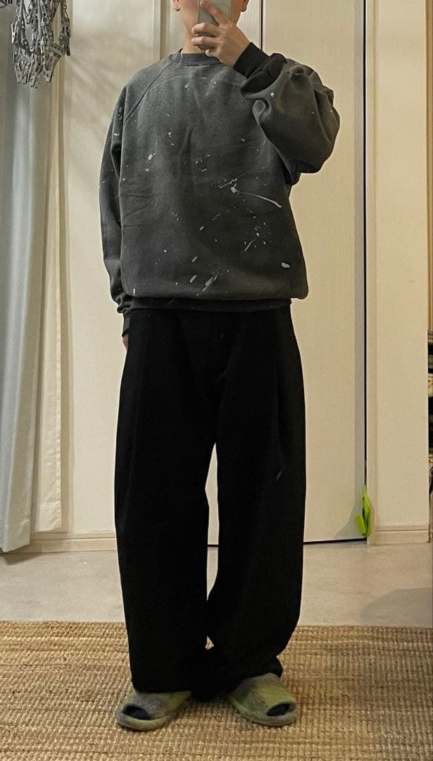 90s Hanes フェードスウェット　襤褸　ブラックフェード