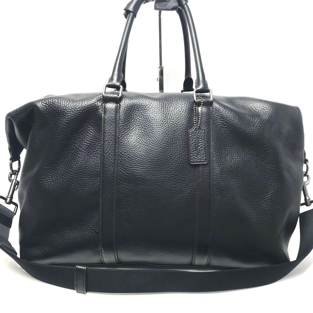 コーチ COACH ボストンバッグ ブラック レザー 大容量 旅行 75715