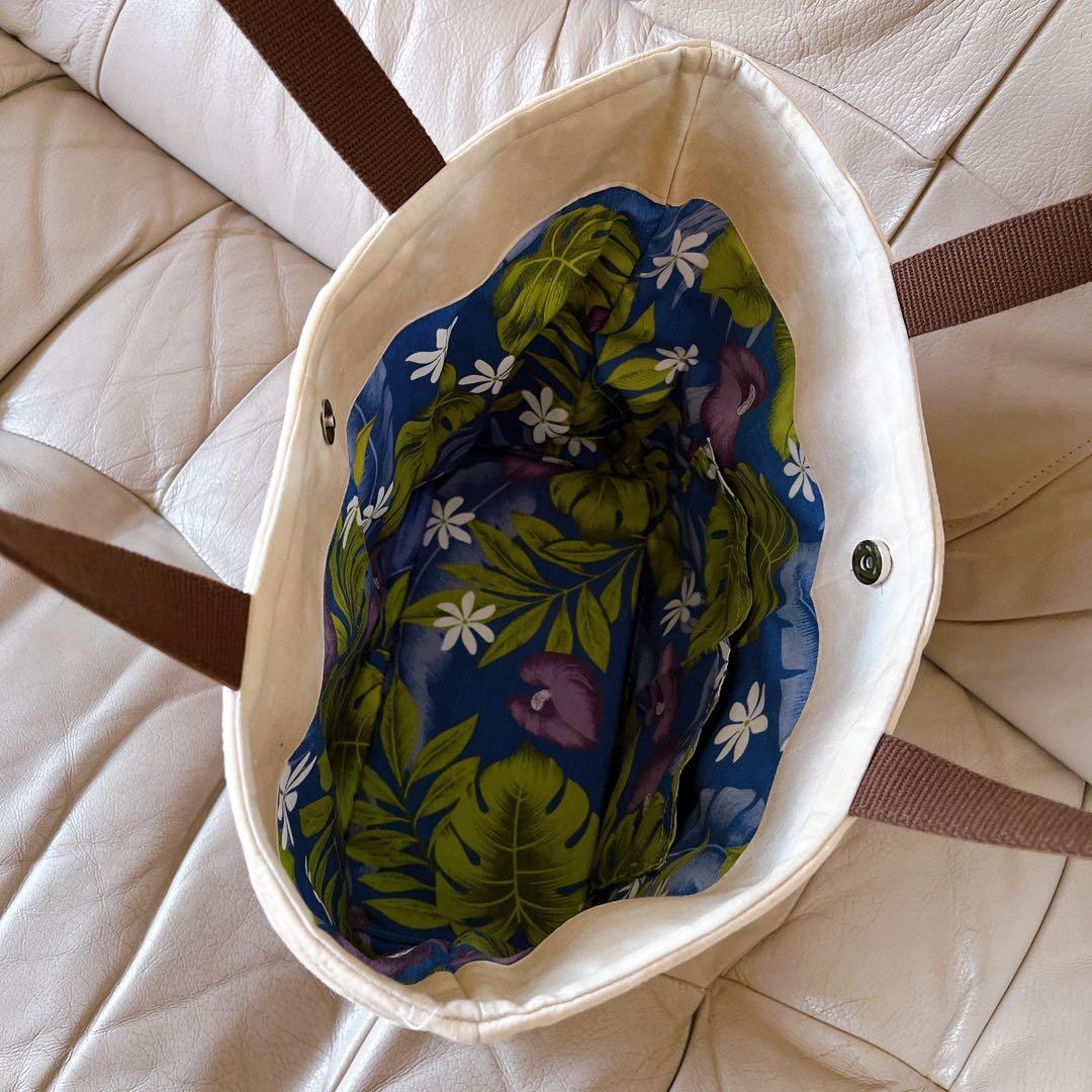 ハワイアンキルトバッグ、「もんちゃん様とお取引中」バス(レッド、オレンジ)