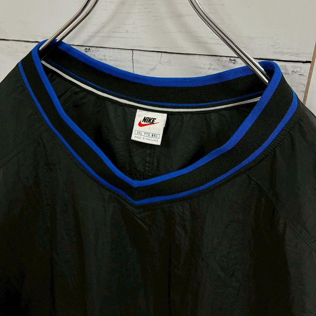 1【希少XXL】ナイキ☆銀タグ Vネック ナイロン プルオーバー☆7419