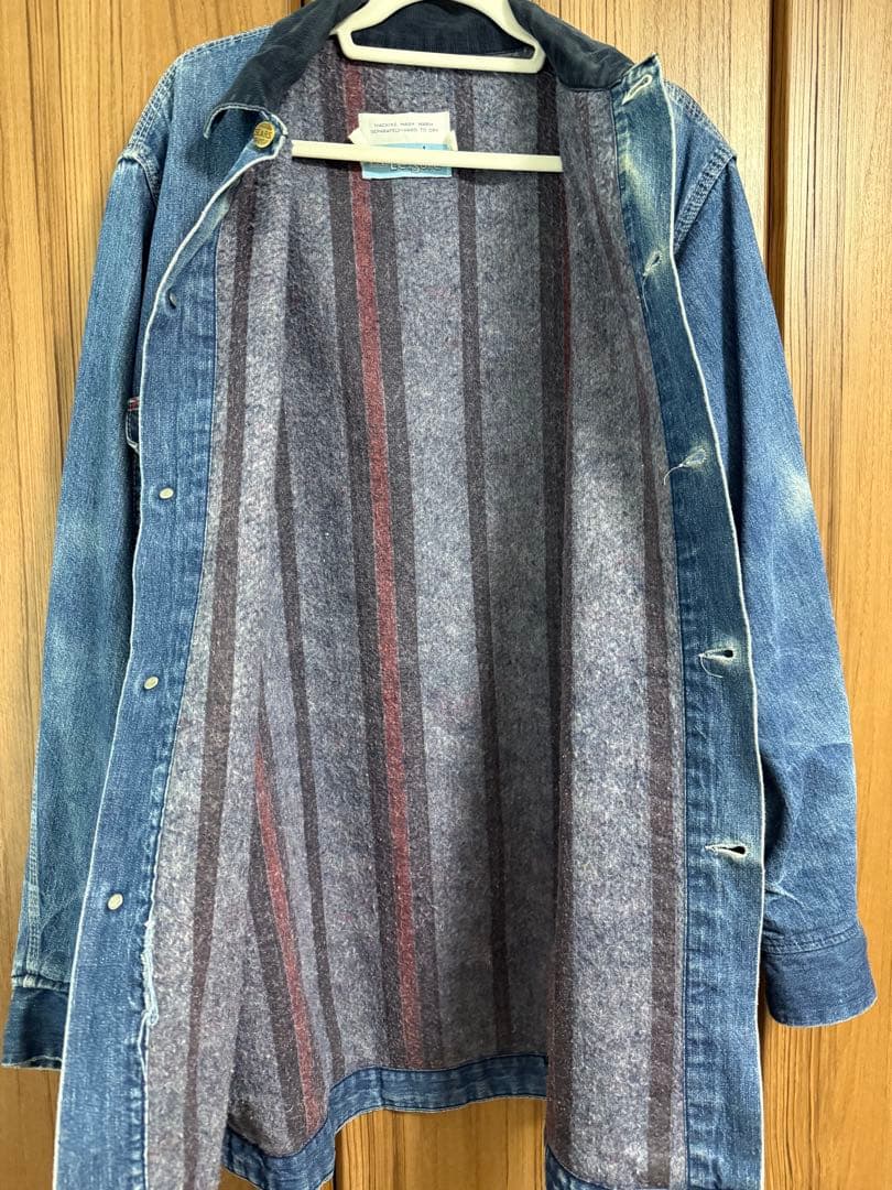 シアーズ　ビンテージ　70's デニムカバーオール XLコーデュロイ襟