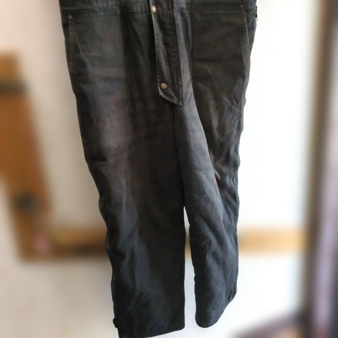 極寒対策に【RefrigiWear】中綿入り デニム オーバーオール 黒L　稀