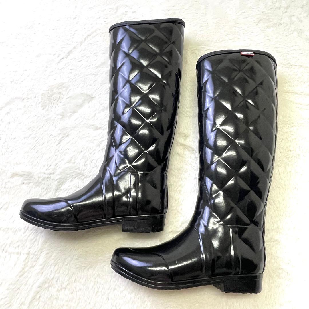 希少✨HUNTER ハンター 【23】キルティングロングブーツ/防寒/雨具/廃番