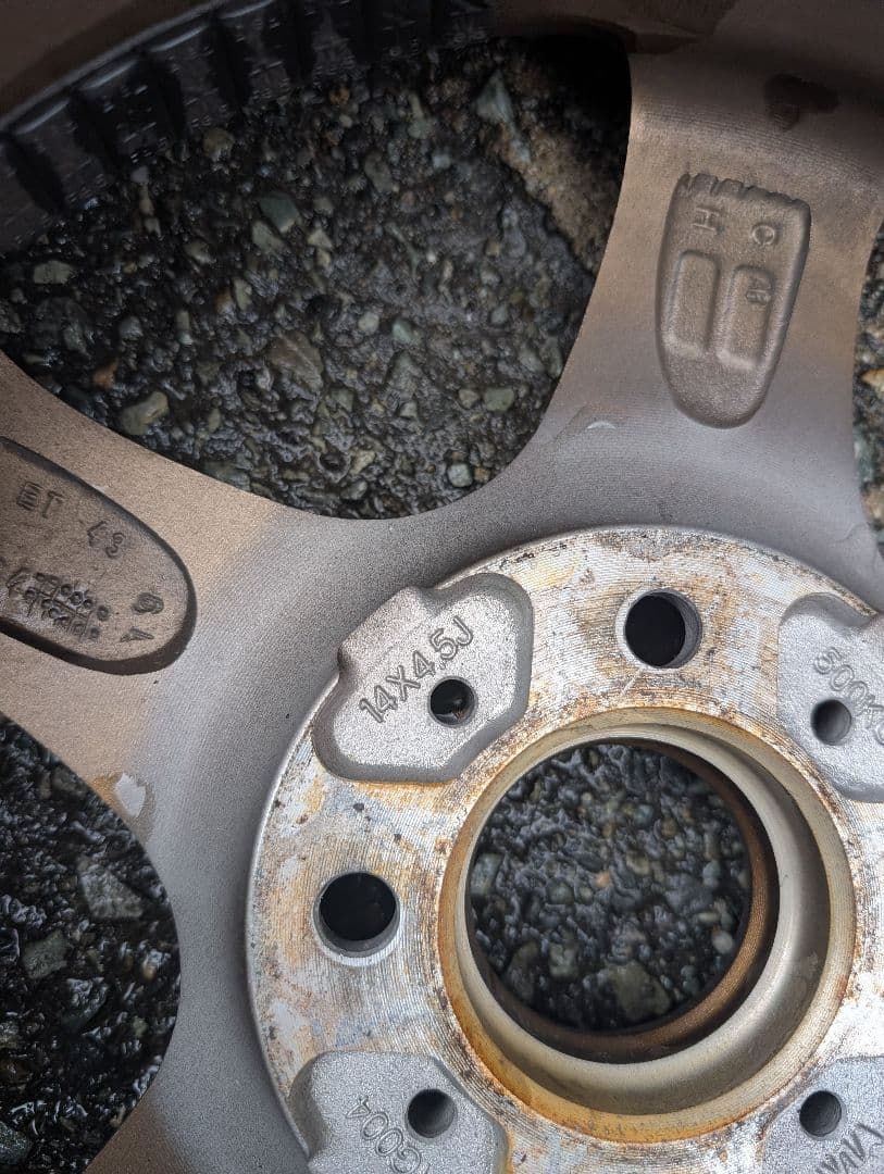 オレンジ155/65R14 PCD100 4H＋NS-2