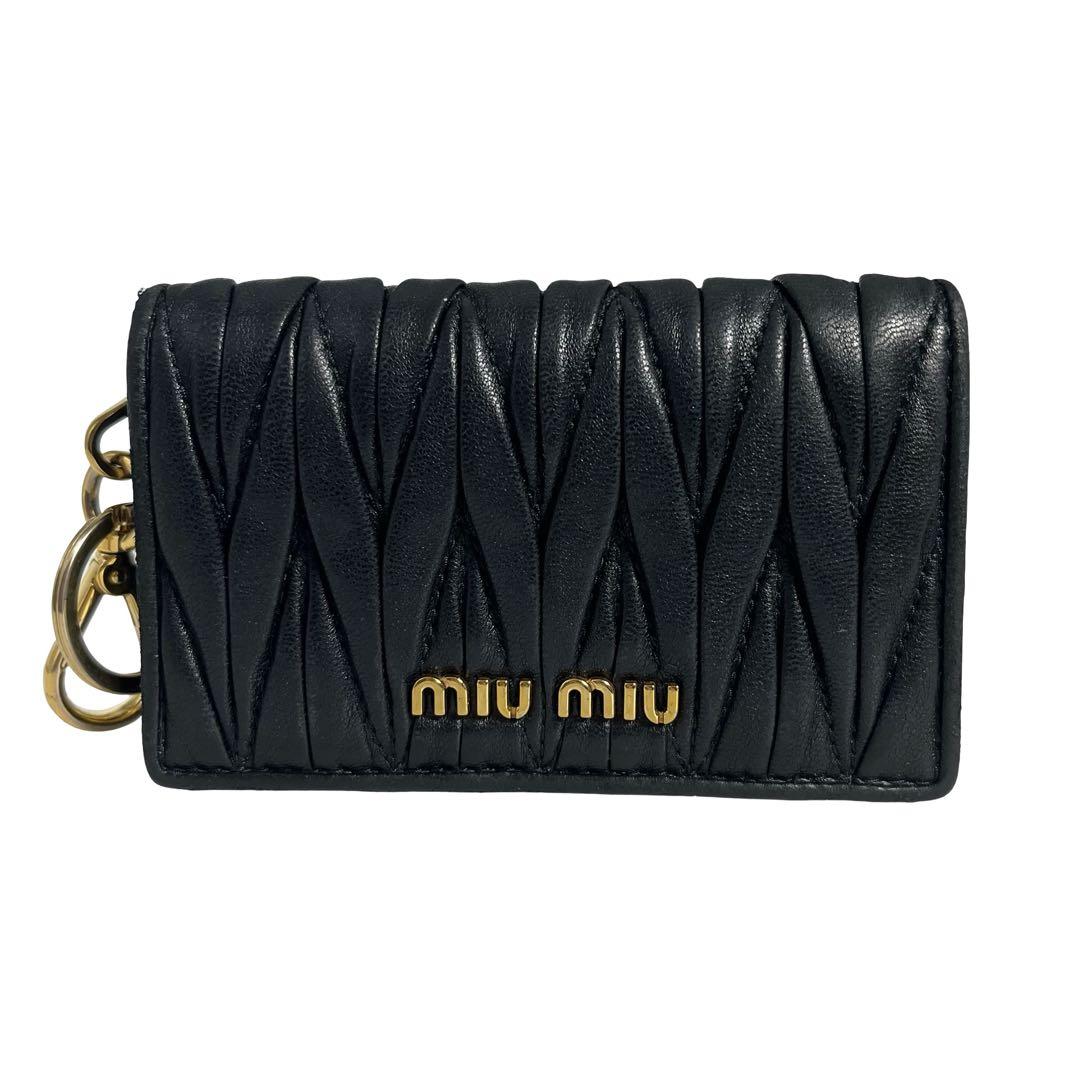 希少✨ミュウミュウ 名刺入れ カードケース キーリング マテラッセ ブラック