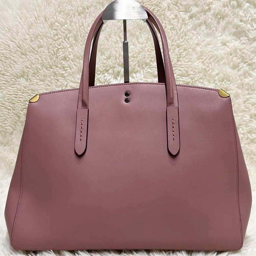 美品2WAY コーチ ワンショルダー ハンドバッグ レザー スエード ピンク