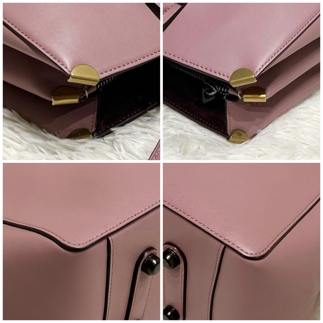 美品2WAY コーチ ワンショルダー ハンドバッグ レザー スエード ピンク