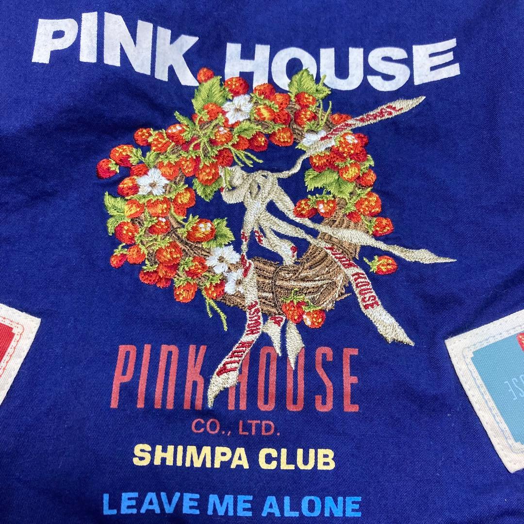 極美品　希少　ピンクハウス デニムブルゾン ゼッケン 苺 フード ワッペン　S