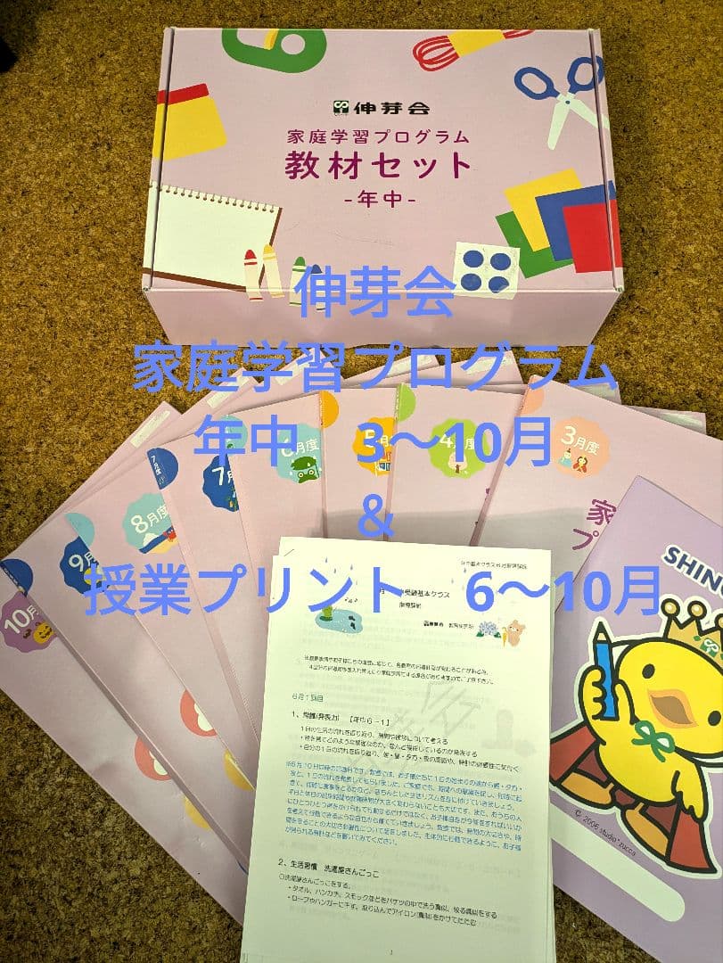 【伸芽会】家庭学習プログラム　年中　3〜10月　授業＆解説プリント　6〜10月