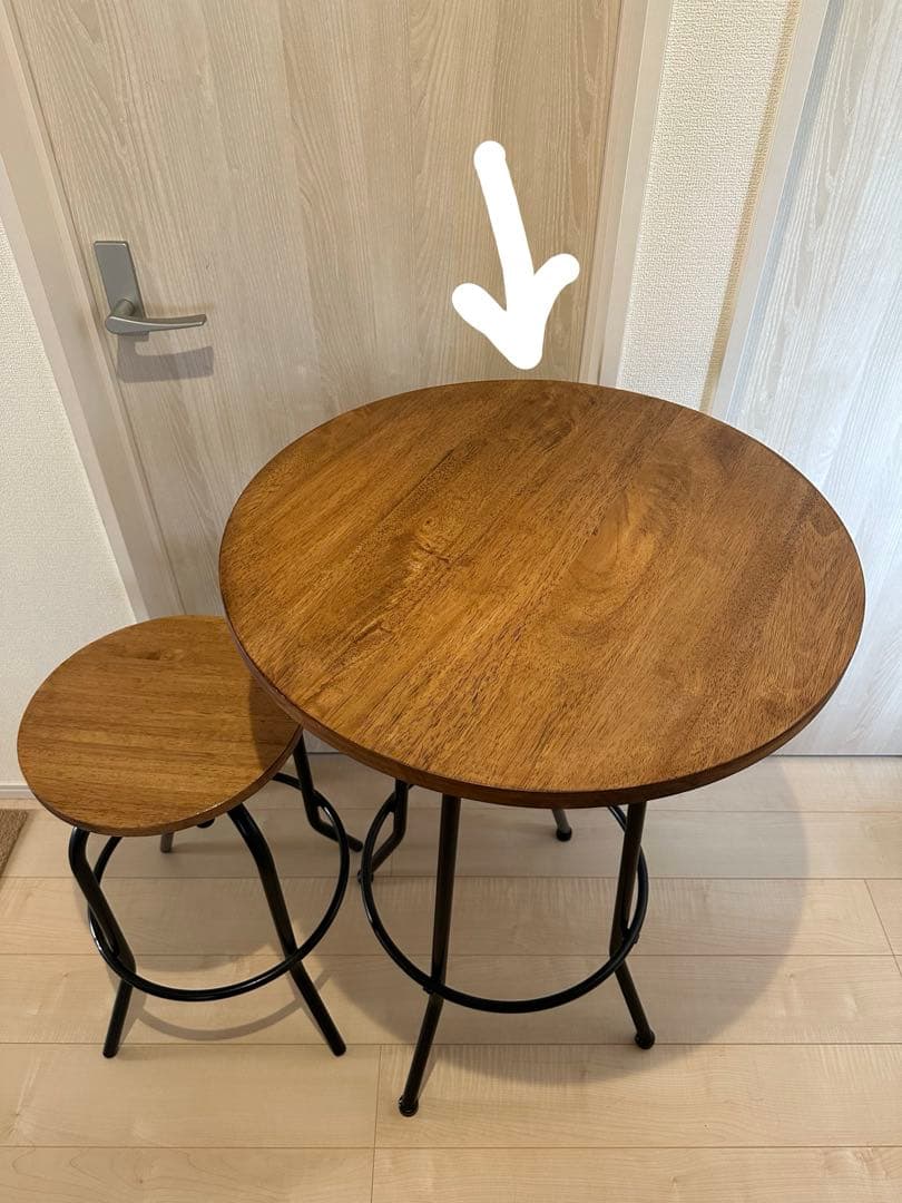 カウンターテーブル 高さ調整可能 ウッド アイアン