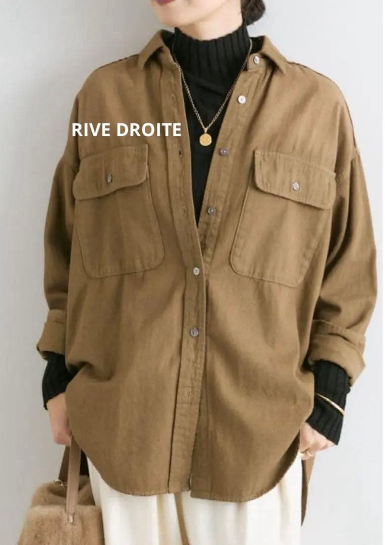 RIVE DROITE【MONN.:.(モン)】ビッグデニムシャツ ブラウン