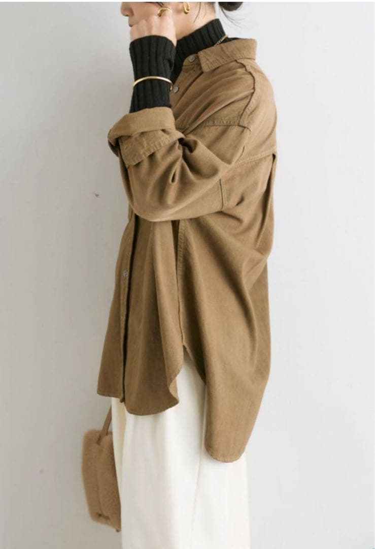 RIVE DROITE【MONN.:.(モン)】ビッグデニムシャツ ブラウン