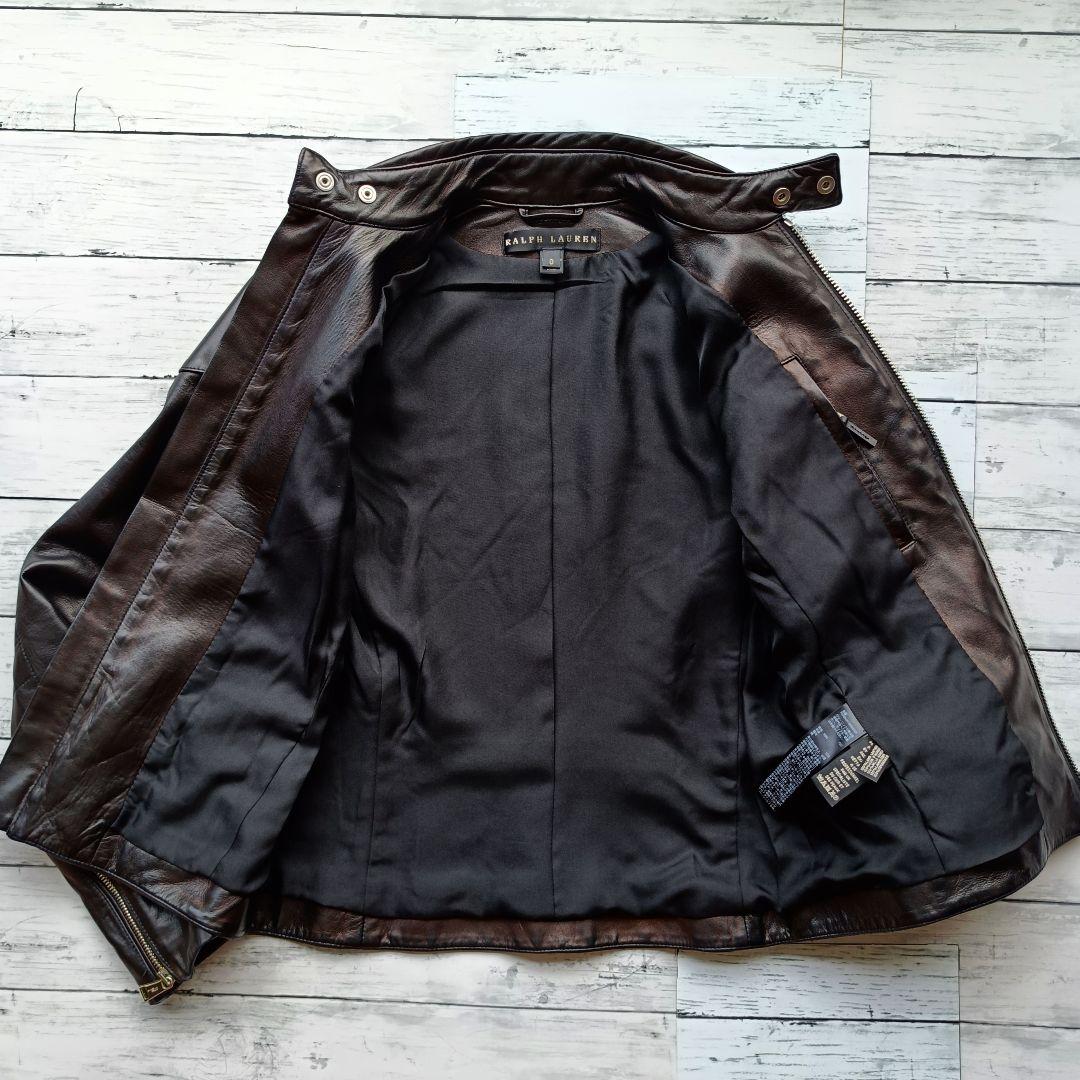 ラルフローレン レザージャケット 羊革 0サイズ レディース ライダース