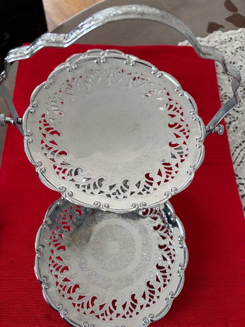 イギリス ケーキスタンド バタフライ型 アンティーク