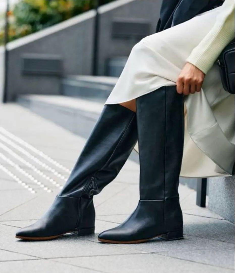 【新品未使用】Mazell 撥水加工インヒールロングブーツ　ヨンアさん着用