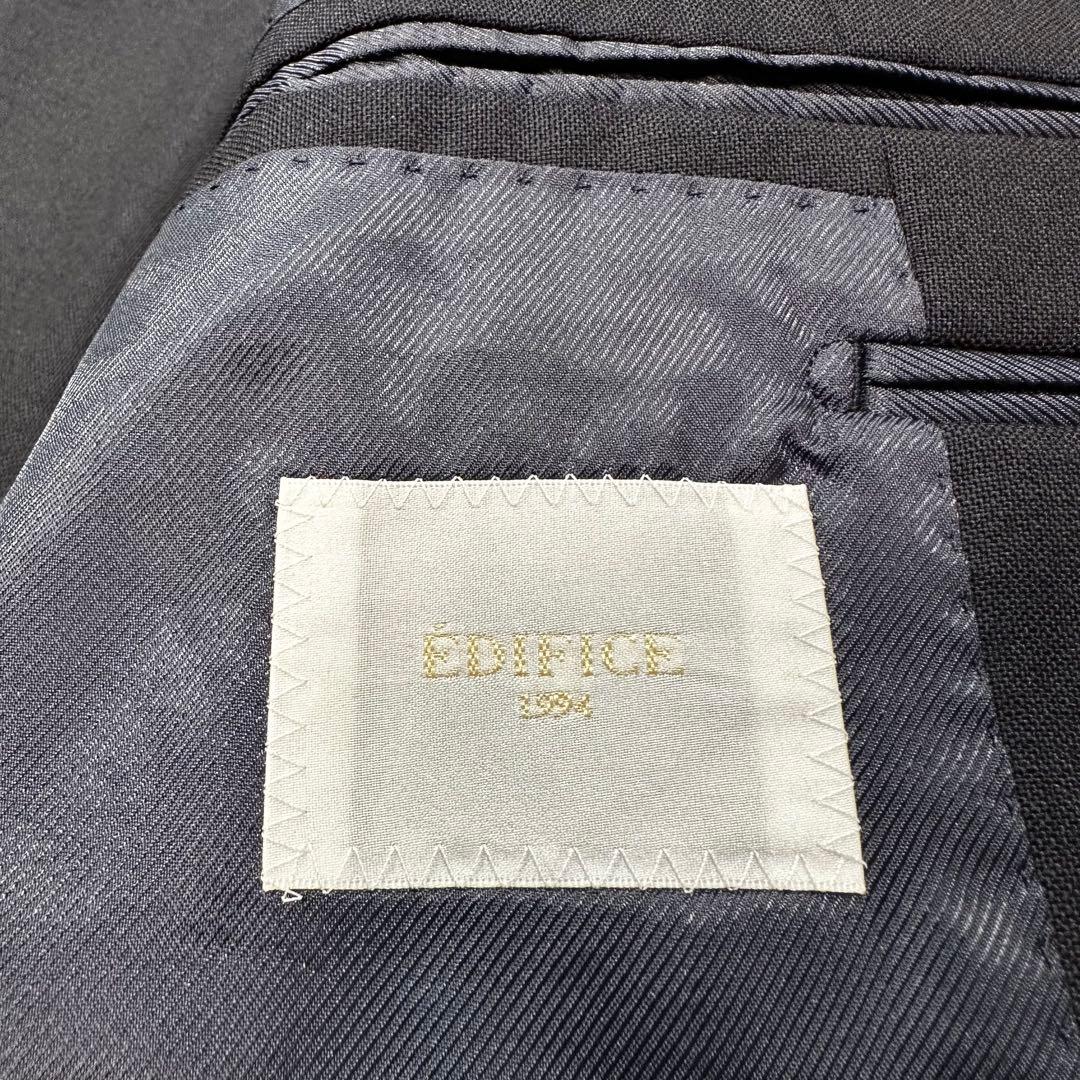L相当23AW◎EDIFICE モヘヤミックス トロピカルウール 紺ブレザー48