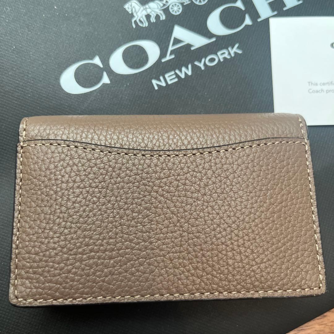 coach ブラウンレザー 名刺入れ　cs003