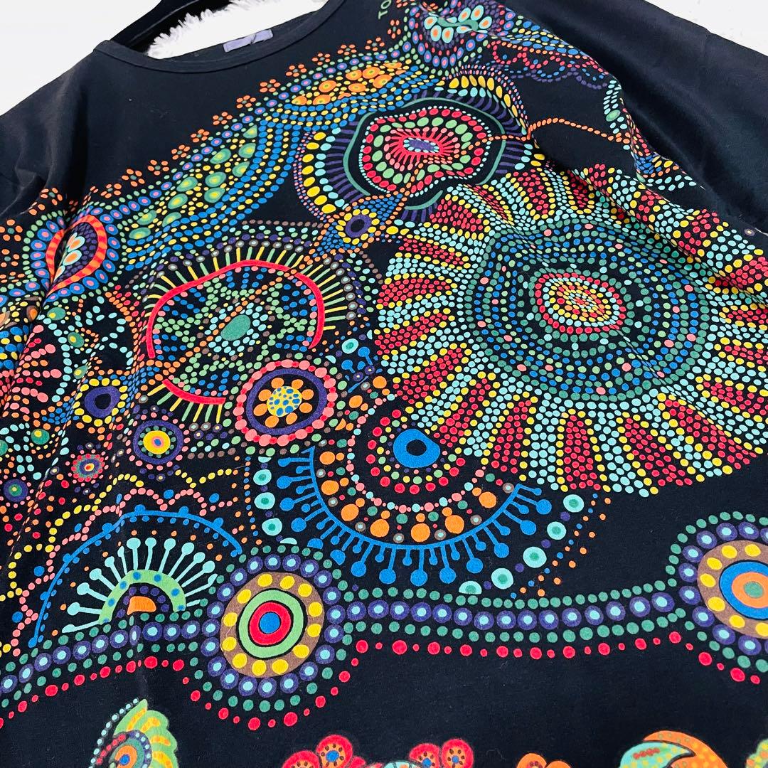 新品同様♡レア✨トクコプルミエヴォル　チュニック　コアラ　総柄　ストレッチ性　黒