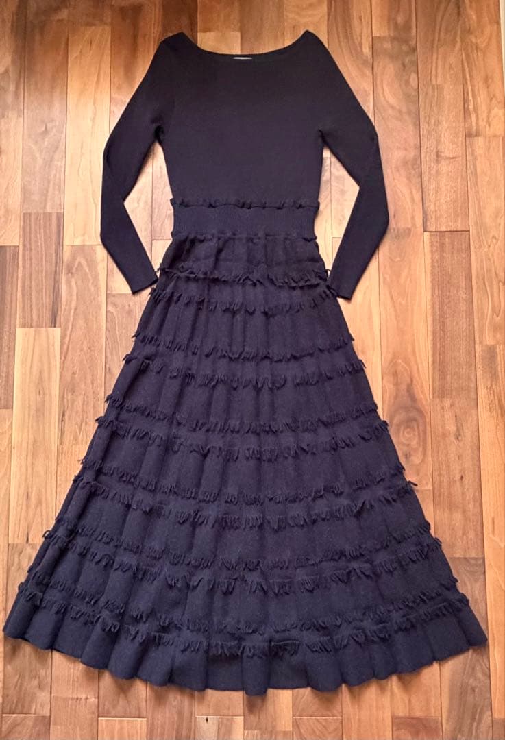 ランバンオンブルー　ネイビーロングワンピース　38