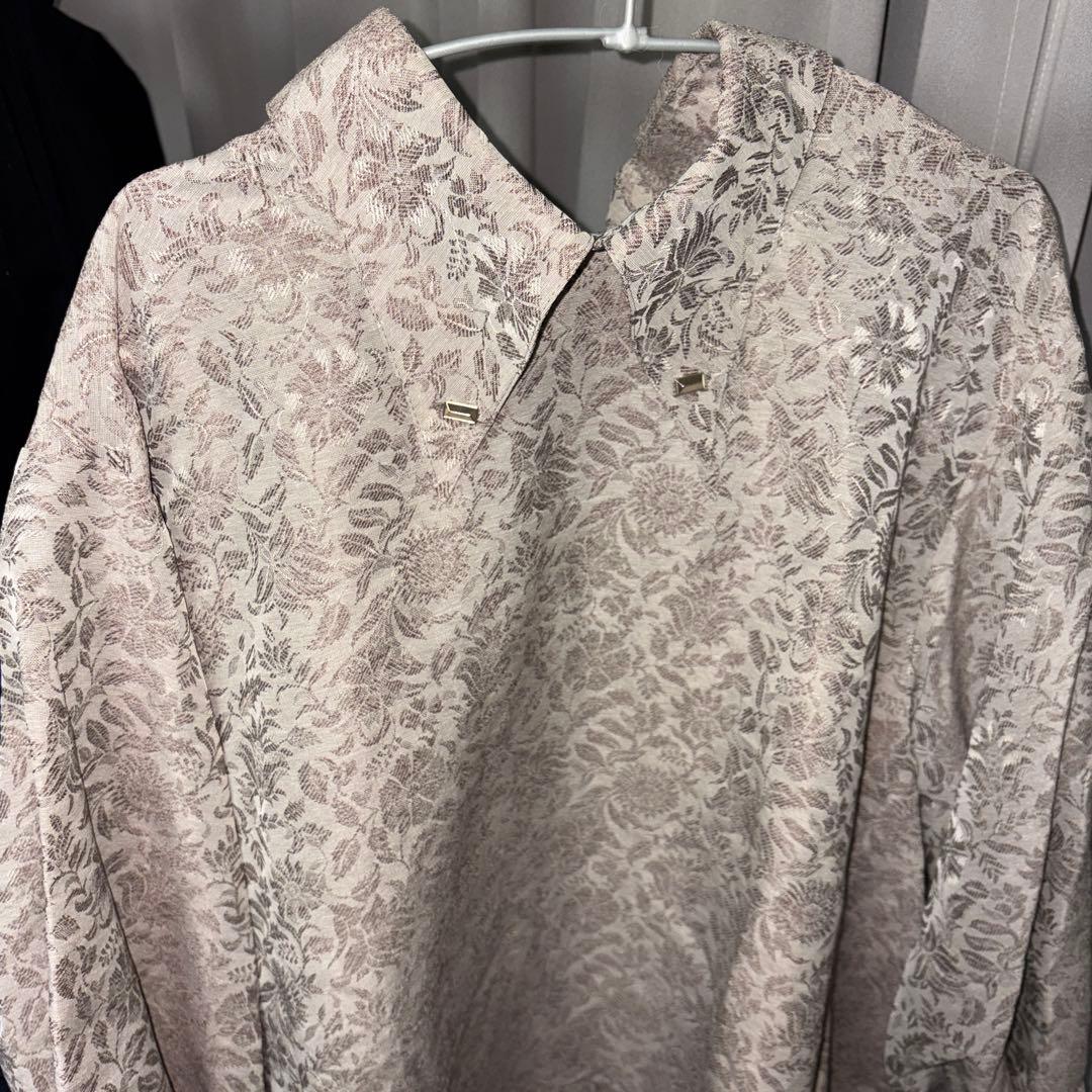 foufou ジャカードボタンシャツワンピース