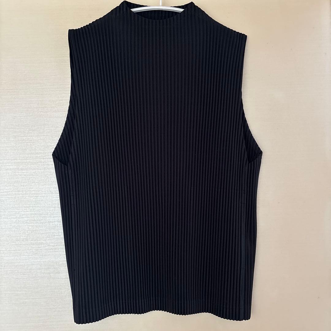 オムプリッセ ノースリーブトップス 黒