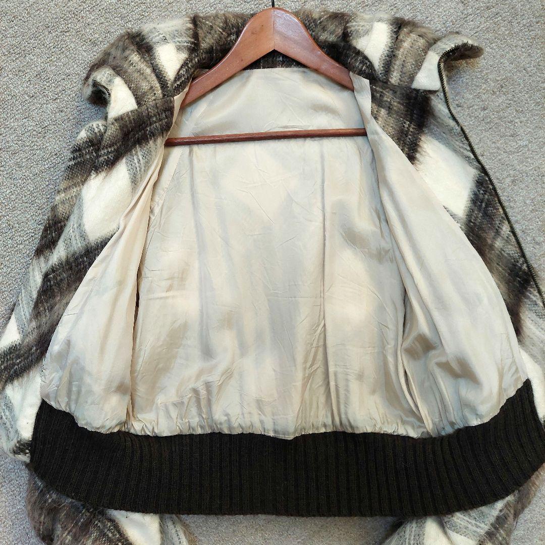 Miki MIALY 　モヘアチェック柄ショート丈ジャケット　36　極美品✨