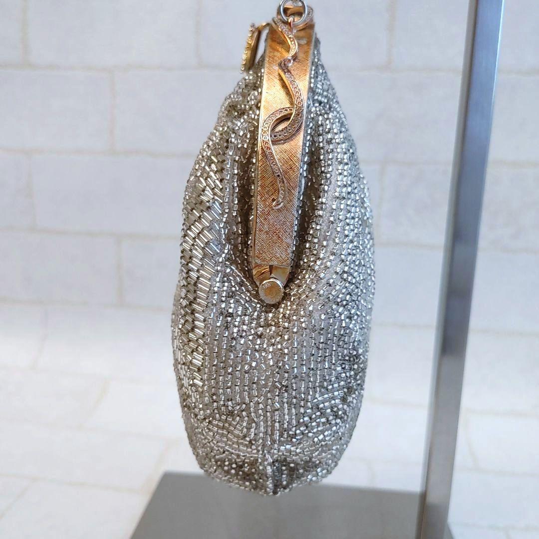 LUMYルミーはしもと ビーズバッグ がま口 栞 鏡付 着物ドレス 希少 美品