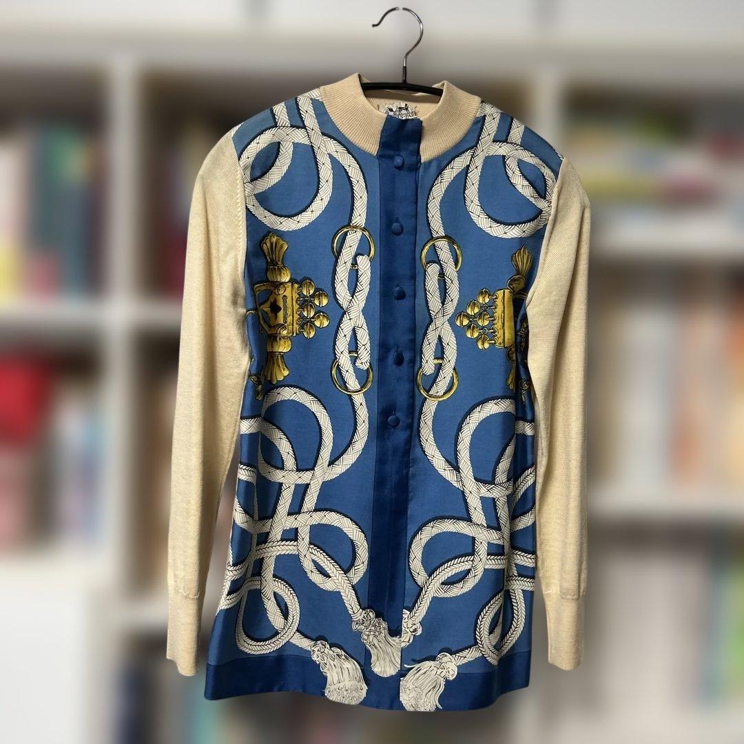 【希少】Vintage HERMES ビンテージエルメス シルク切り替えニット