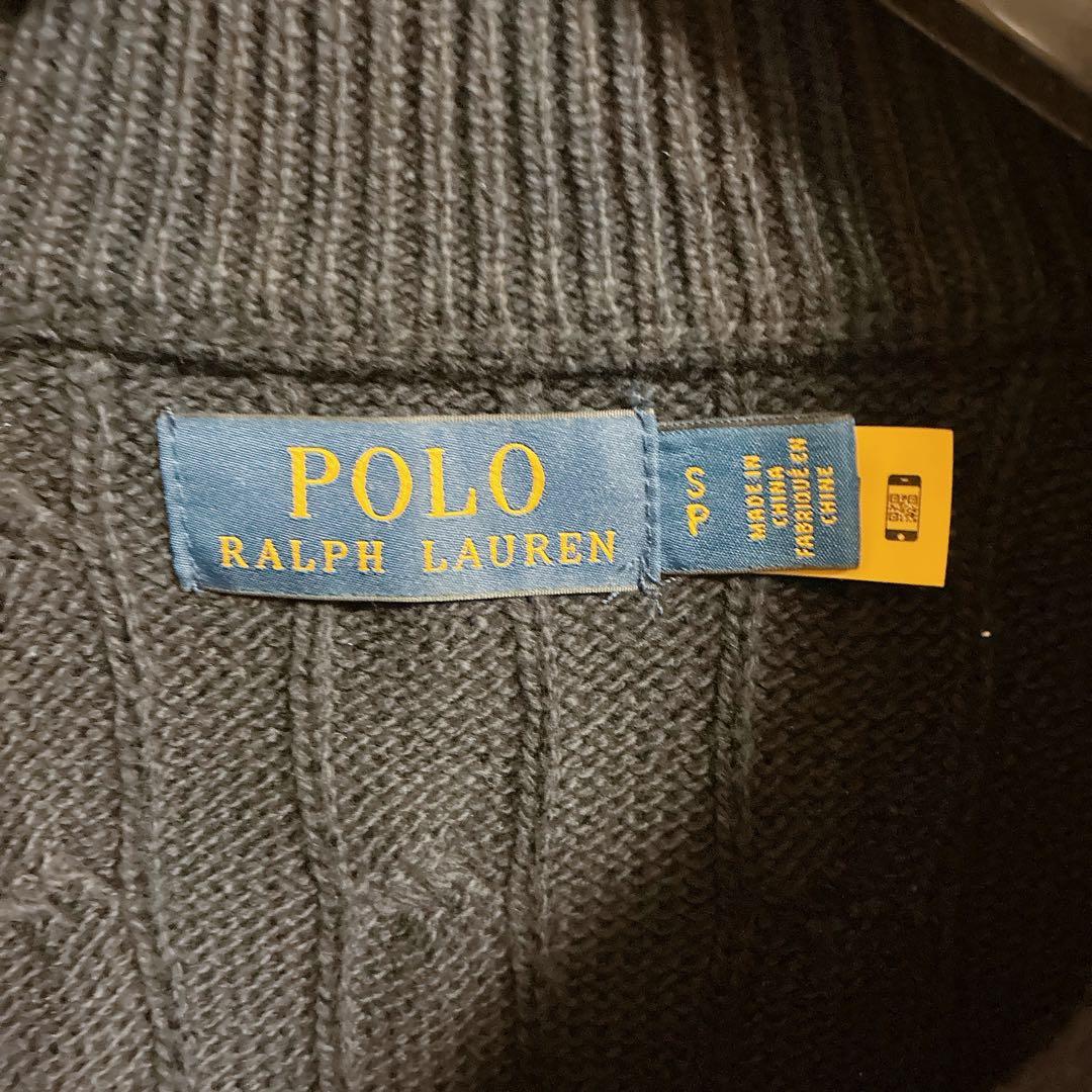 ポロラルフローレン ハーフジップ ケーブルニット セーター　現行タグ　コットン