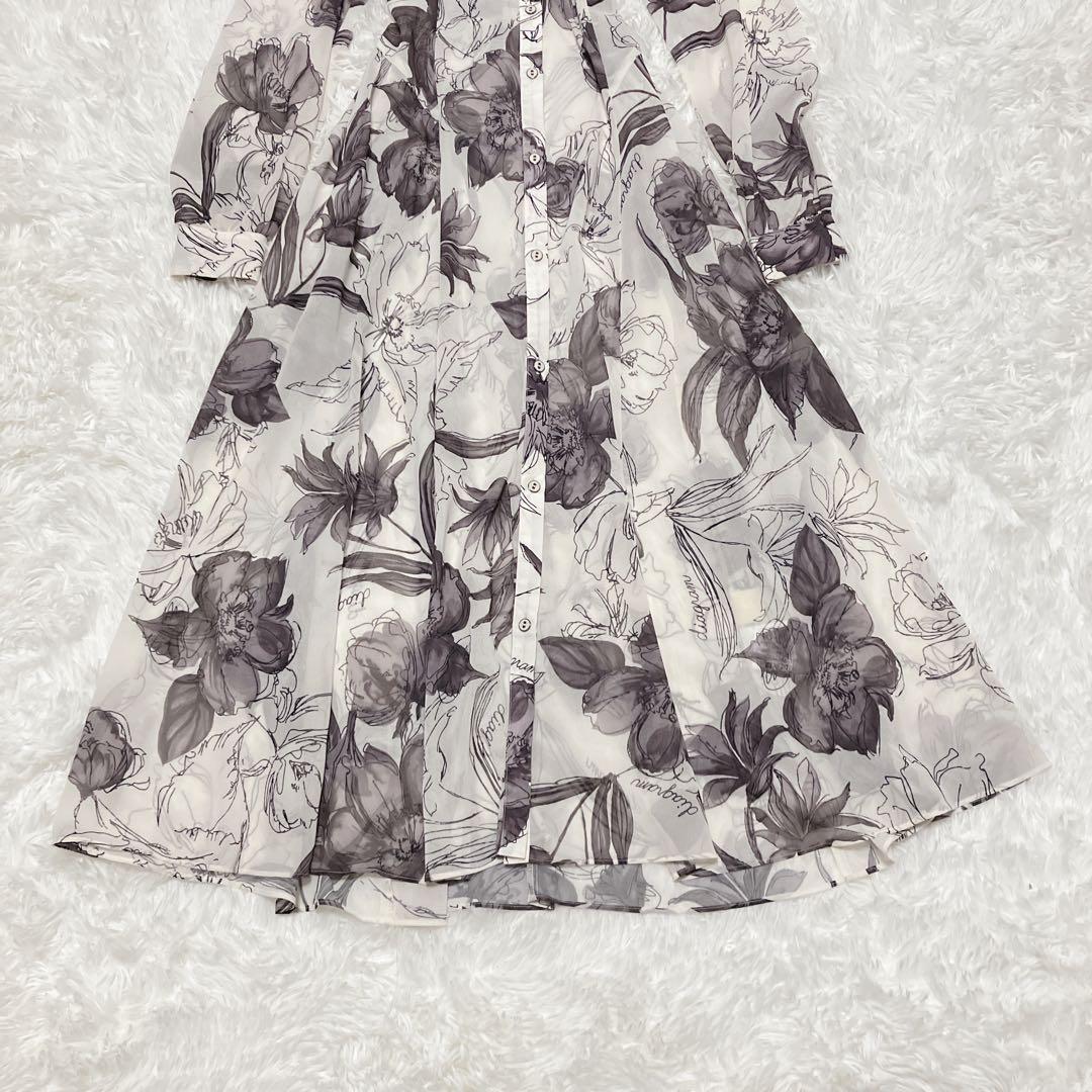 【訳あり美品】グレースコンチネンタル　ボウタイロゴフラワープリントワンピース