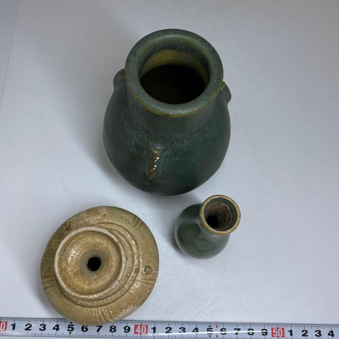 専用　中国古玩　小壺　3点　高さ13.2・9.7・7.5㎝　東な7-0329①